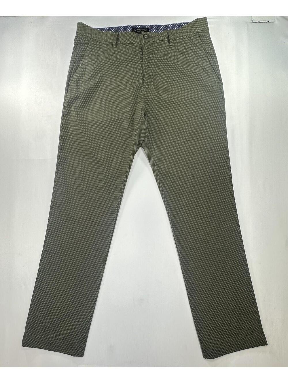 Banana Republic Aiden Flat Straight Chinos Green Mens 34/32